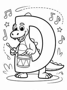 Letter D coloring Page