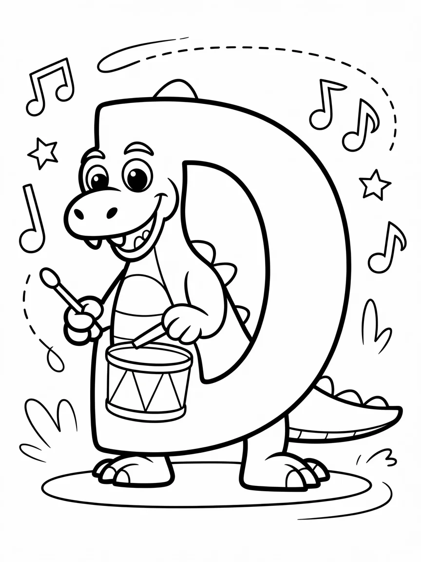 Letter D coloring Page