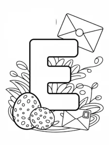Letter E coloring Page