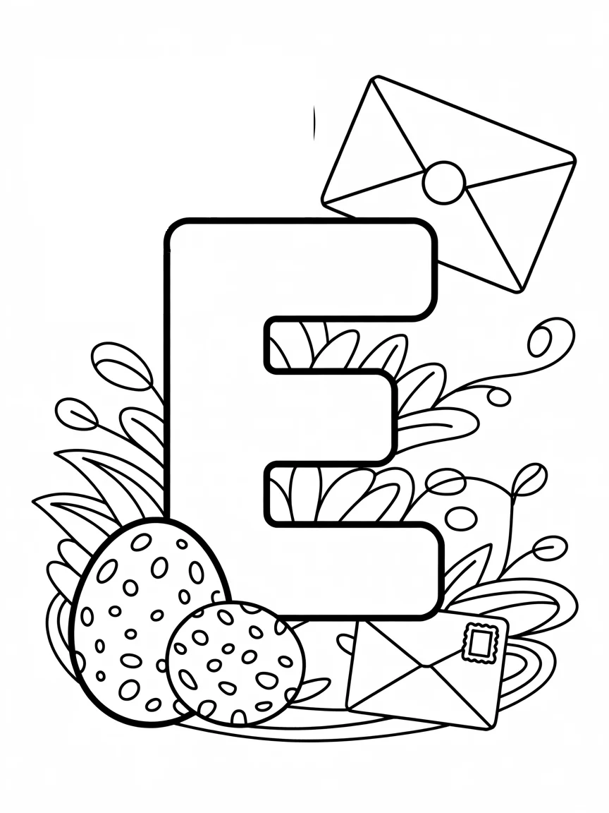 Letter E coloring Page