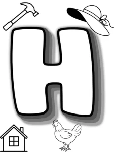 Letter H coloring Page