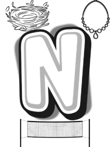 Letter N coloring Page