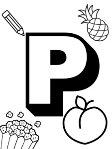 Letter P coloring Page