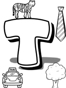 Alphabet coloring page T