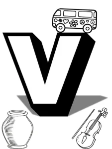 Alphabet coloring page V