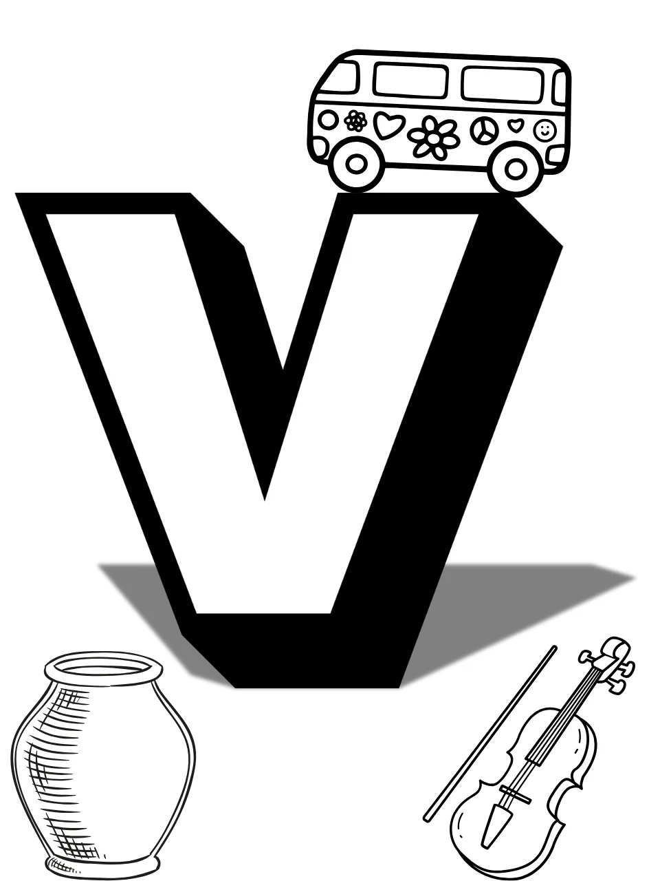 Alphabet coloring page V