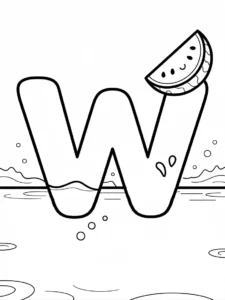 Alphabet coloring page W