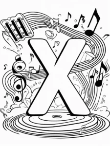 Alphabet coloring page X
