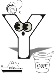 Alphabet coloring page Y