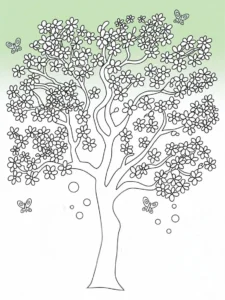 Cherry Blossom coloring page 2