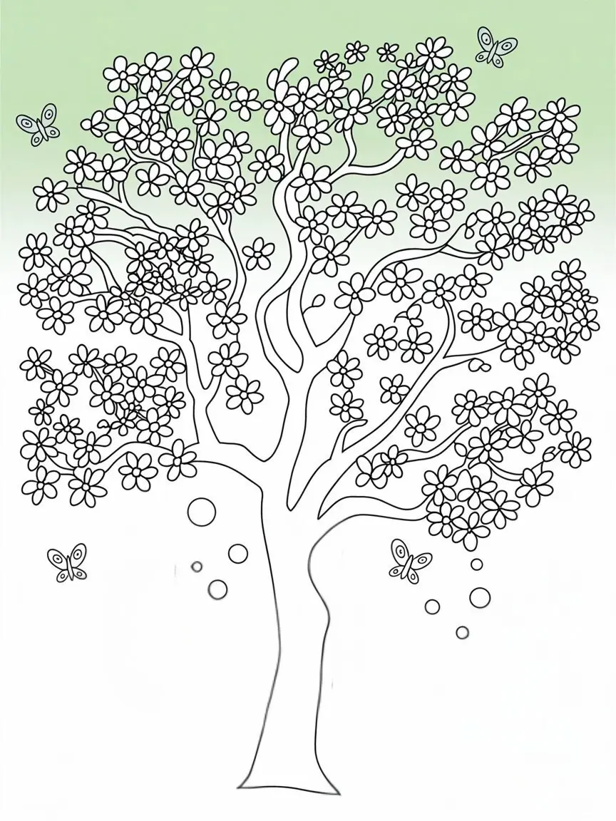 Cherry Blossom coloring page