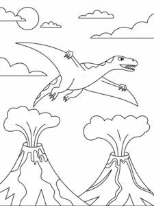 Flying Dinosaur Coloring sheet