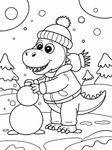 Cute dinosaur coloring page