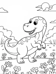 coloring pages of cute dinosaurs​