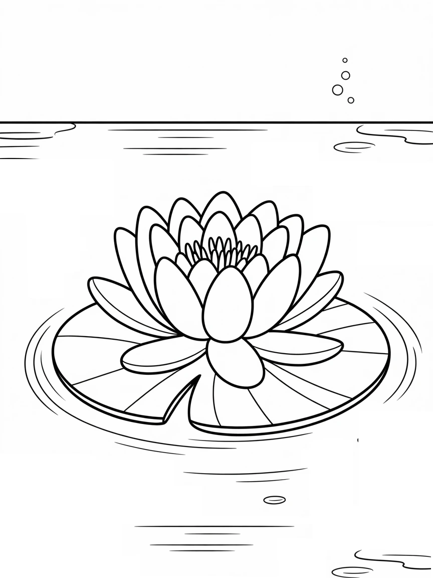 Lily on the sea coloring page