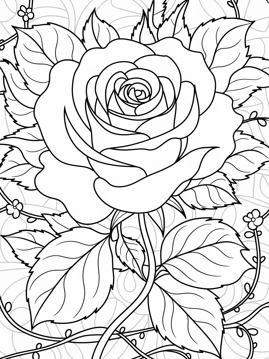 Rose coloring page